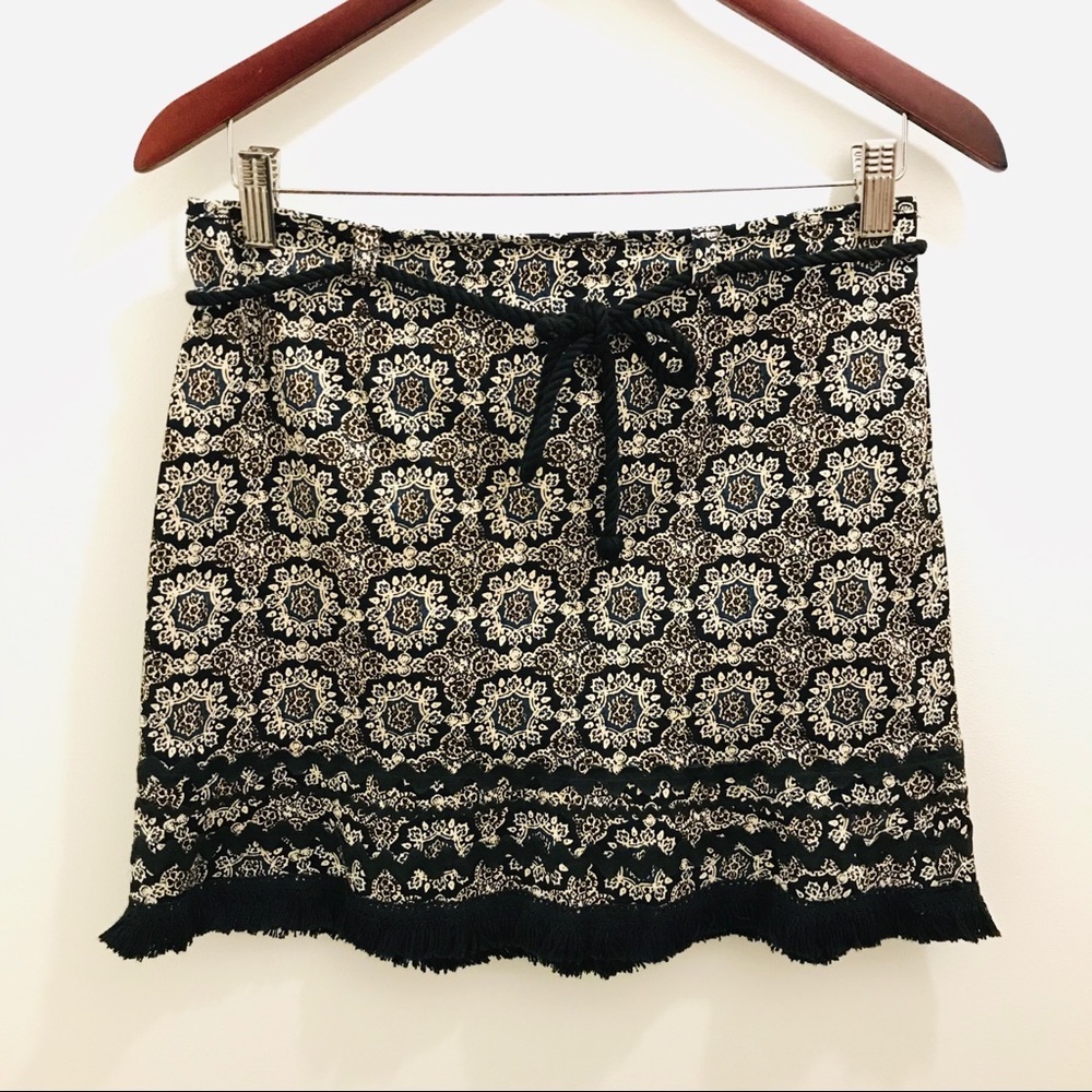 Nanette Lepore Medallion Print Skirt 6 fringe
